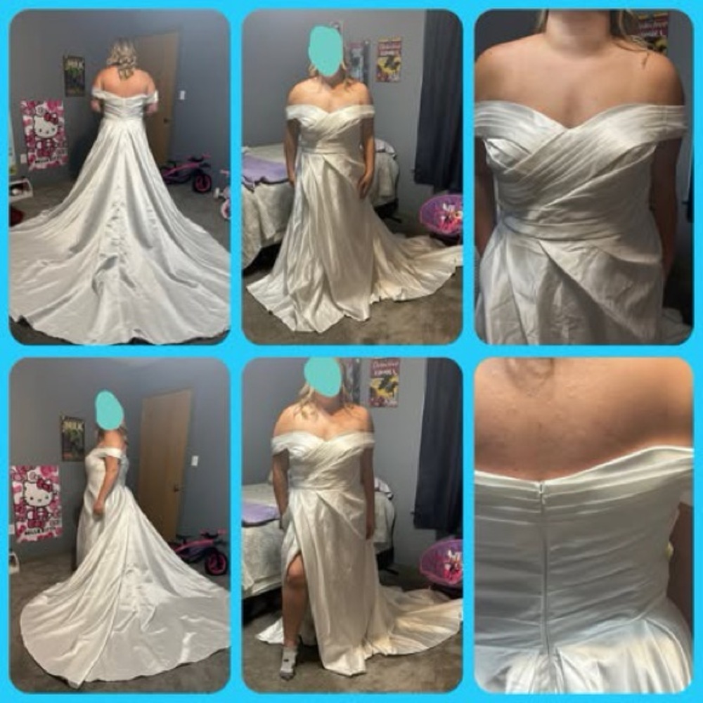 Beautiful White Satin Wedding Dress sz 20